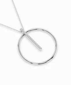Minimalism Necklace (Round), 0.09 ct — 104-10047 - Image 3