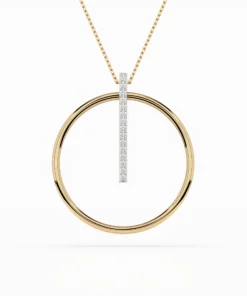 Minimalism Necklace (Round), 0.09 ct — 104-10047 - Image 4