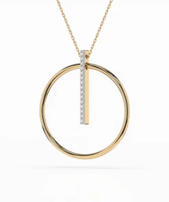 Minimalism Necklace (Round), 0.09 ct — 104-10047 - Image 5
