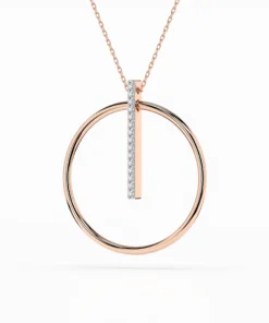 Minimalism Necklace (Round), 0.09 ct — 104-10047 - Image 8