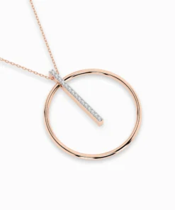 Minimalism Necklace (Round), 0.09 ct — 104-10047 - Image 9