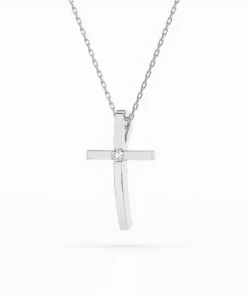 Alternative view of Minimalism Necklace (Round), 0.03 ct — 104-10031