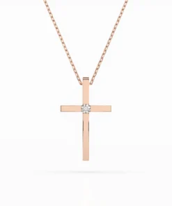 Minimalism Necklace (Round), 0.03 ct — 104-10031 - Image 7