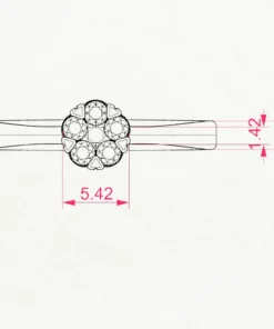 Illusion Ring (Round), 0.03 ct — 101-10015/1(2.0) - Image 10