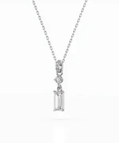 Alternative view of Solitaire Necklace (Baguette), 0.04 ct — 104-10071/3(0.30)BAQ