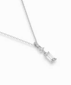 Solitaire Necklace (Baguette), 0.04 ct — 104-10071/3(0.30)BAQ - Image 3