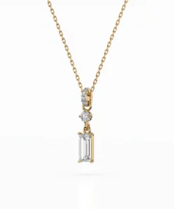 Solitaire Necklace (Baguette), 0.04 ct — 104-10071/3(0.30)BAQ - Image 5