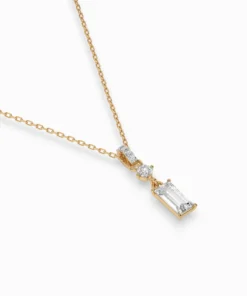 Solitaire Necklace (Baguette), 0.04 ct — 104-10071/3(0.30)BAQ - Image 6