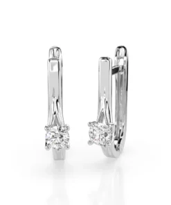 Solitaire English Lock Earring (Round), 0.2 ct — 102-10014(3.0) - Image 3