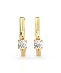 Solitaire English Lock Earring (Round), 0.2 ct — 102-10014(3.0) - Image 4