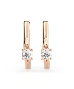 Solitaire English Lock Earring (Round), 0.2 ct — 102-10014(3.0) - Image 7