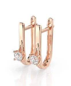 Solitaire English Lock Earring (Round), 0.2 ct — 102-10014(3.0) - Image 8