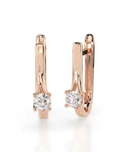Solitaire English Lock Earring (Round), 0.2 ct — 102-10014(3.0) - Image 9