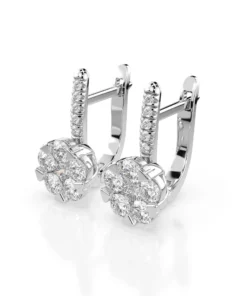 Alternative view of Illusion Earring (Round), 0.3 ct — 102-10015/4(3.4)