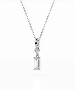 Alternative view of Solitaire Necklace (Baguette), 0.04 ct — 104-10071/2(0.30)BAQ