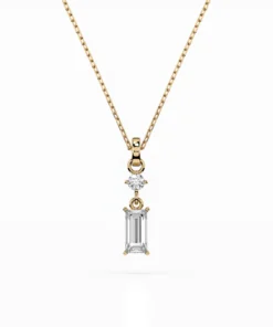 Solitaire Necklace (Baguette), 0.04 ct — 104-10071/2(0.30)BAQ - Image 4
