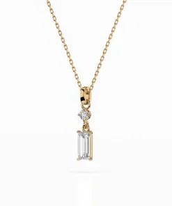 Solitaire Necklace (Baguette), 0.04 ct — 104-10071/2(0.30)BAQ - Image 5