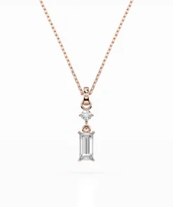 Solitaire Necklace (Baguette), 0.04 ct — 104-10071/2(0.30)BAQ - Image 7