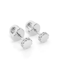 Alternative view of Minimalism Earring (Round), 0.1 ct — 102-10029