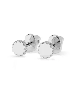 Minimalism Earring (Round), 0.1 ct — 102-10029 - Image 3