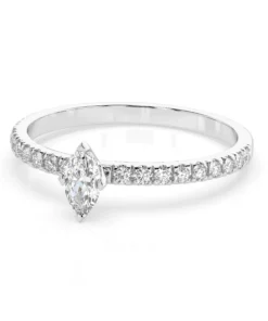 Solitaire Eternity Ring (Marquise), 0.1 ct — 101-10181/4(0.10)MARQUISE - Image 3