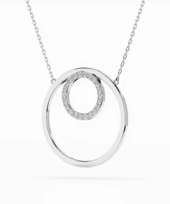 Alternative view of Minimalism Necklace (Round), 0.13 ct — 104-10054