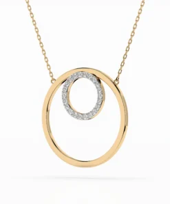 Minimalism Necklace (Round), 0.13 ct — 104-10054 - Image 5
