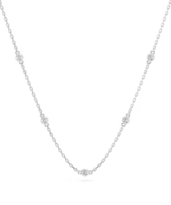 Minimalism Necklace (Round), 0.14 ct — 104-10080/5(1.9) - Image 3