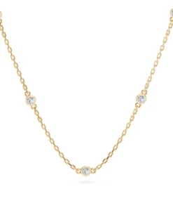 Minimalism Necklace (Round), 0.14 ct — 104-10080/5(1.9) - Image 4