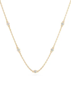 Minimalism Necklace (Round), 0.14 ct — 104-10080/5(1.9) - Image 6