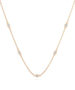 Minimalism Necklace (Round), 0.14 ct — 104-10080/5(1.9) - Image 9