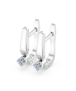 Solitaire English Lock Earring, 0.2 ct — 102-10041(3.0) - Image 3
