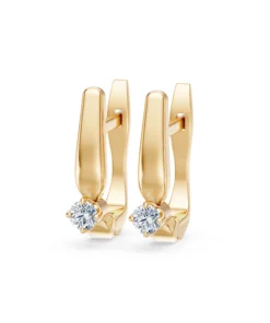 Solitaire English Lock Earring, 0.2 ct — 102-10041(3.0) - Image 5