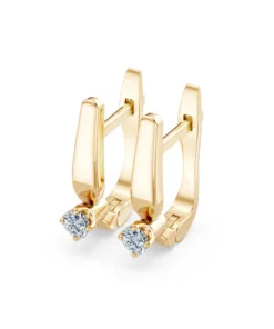 Solitaire English Lock Earring, 0.2 ct — 102-10041(3.0) - Image 6