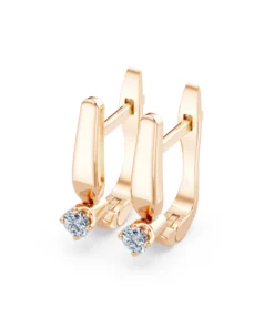 Solitaire English Lock Earring, 0.2 ct — 102-10041(3.0) - Image 9