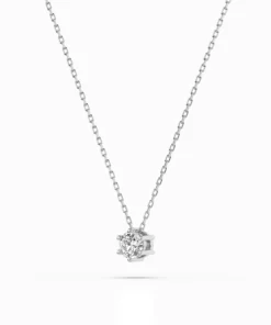 Alternative view of Solitaire Necklace (Round), 0.1 ct — 104-10003(3.0)