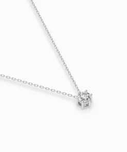 Solitaire Necklace (Round), 0.15 ct — 104-10003(3.4) - Image 3