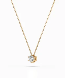 Solitaire Necklace (Round), 0.15 ct — 104-10003(3.4) - Image 5