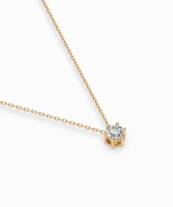 Solitaire Necklace (Round), 0.15 ct — 104-10003(3.4) - Image 6