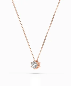 Solitaire Necklace (Round), 0.15 ct — 104-10003(3.4) - Image 8