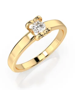 Solitaire Ring (Round), 0.15 ct — 101-10013(3.4) - Image 4