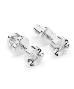 Alternative view of Minimalism Earring (Round), 0.04 ct — 102-10049