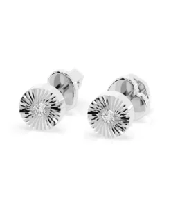 Minimalism Earring (Round), 0.04 ct — 102-10049 - Image 3