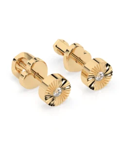 Minimalism Earring (Round), 0.04 ct — 102-10049 - Image 5