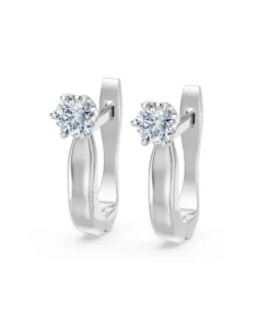 Alternative view of Solitaire English Lock Earring, 0.5 ct — 102-10040(4.0)
