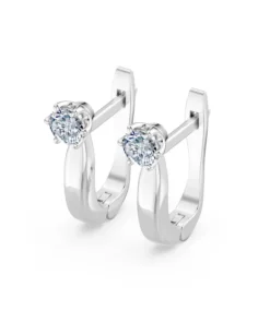 Solitaire English Lock Earring, 0.5 ct — 102-10040(4.0) - Image 3