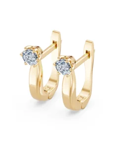 Solitaire English Lock Earring, 0.5 ct — 102-10040(4.0) - Image 6