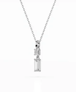 Alternative view of Solitaire Necklace (Baguette), 0.1 ct — 104-10071/1(0.30)BAQ