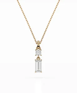 Solitaire Necklace (Baguette), 0.1 ct — 104-10071/1(0.30)BAQ - Image 4