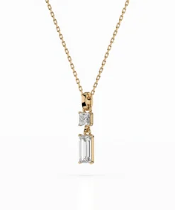 Solitaire Necklace (Baguette), 0.1 ct — 104-10071/1(0.30)BAQ - Image 5